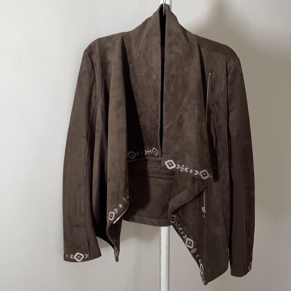 Green suede jacket - image 4